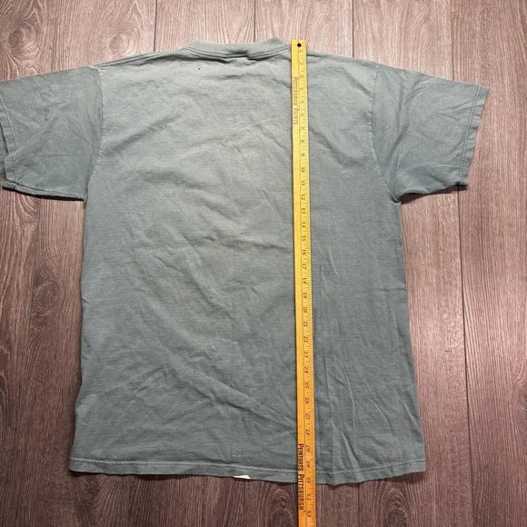 Vintage Looney Tunes Las Vegas 1990s T Shirt Large Green Cartoon Cowboy - Picture 7 of 9